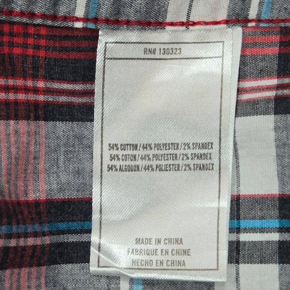 Zoo York Men XXL Plaid Button Shirt Red Black Blue Check Streetwear Skate Y2K - Picture 6 of 8